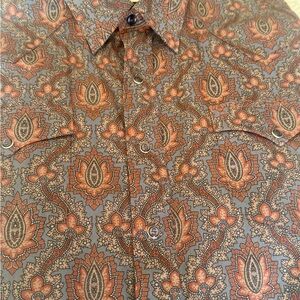 Stetson Men's Paisley Shirt in Orange and Brown